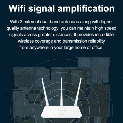 Tenda F3 Wireless 2.4GHz 300Mbps WiFi Router with 3*5dBi External Antennas(White) - Wireless Routers by Tenda | Online Shopping South Africa | PMC Jewellery