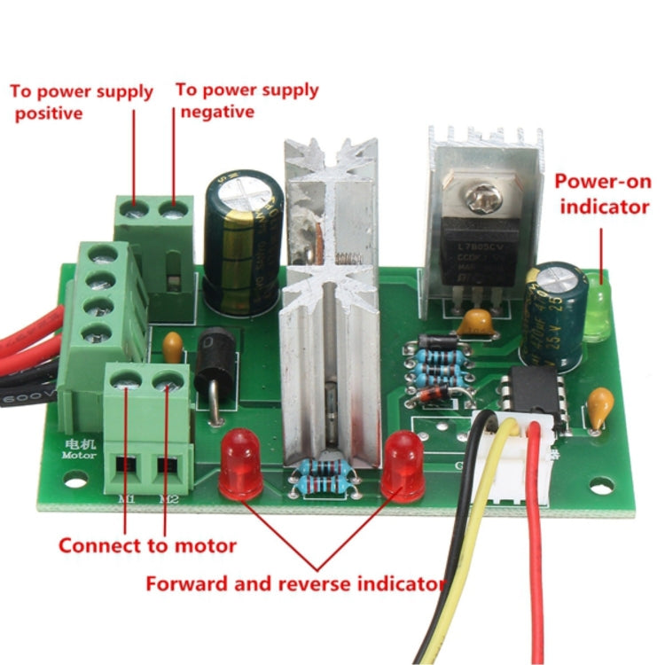 LDTR-WG0266 DC 6-30V 200W 16KHz PWM Motor Speed Controller Regulator Reversible Control Forward/Reverse Switch (Green) - Other Accessories by PMC Jewellery | Online Shopping South Africa | PMC Jewellery