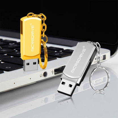 MicroDrive 16GB USB 2.0 Creative Personality Metal U Disk with Keychain (Yellow) - USB Flash Drives by MicroDrive | Online Shopping South Africa | PMC Jewellery