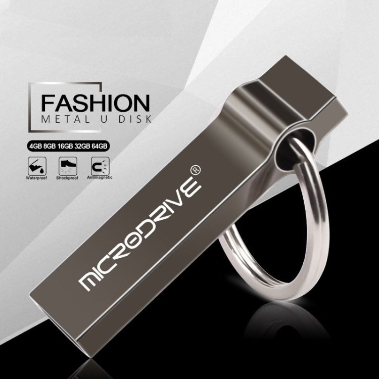 MicroDrive 8GB USB 2.0 Metal Keychain U Disk (Grey) - USB Flash Drives by MicroDrive | Online Shopping South Africa | PMC TechLife