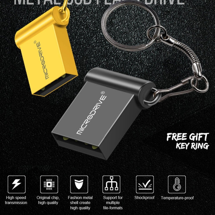 MicroDrive 32GB USB 2.0 Metal Mini USB Flash Drives U Disk (Grey) - USB Flash Drives by MicroDrive | Online Shopping South Africa | PMC TechLife | Buy Now Pay Later Mobicred