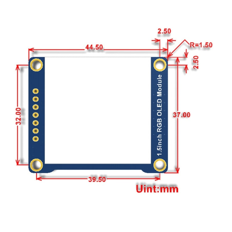 Waveshare General 1.5 inch 128x128 16-bit High Color RGB OLED Display Module - free shipping - PMC TechLife - Order now!