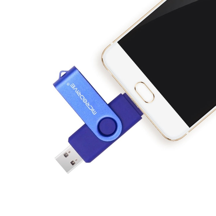 MicroDrive 32GB USB 2.0 Mobile Computer Dual-use Rotating OTG Metal U Disk (White) - USB Flash Drives by MicroDrive | Online Shopping South Africa | PMC TechLife | Buy Now Pay Later Mobicred