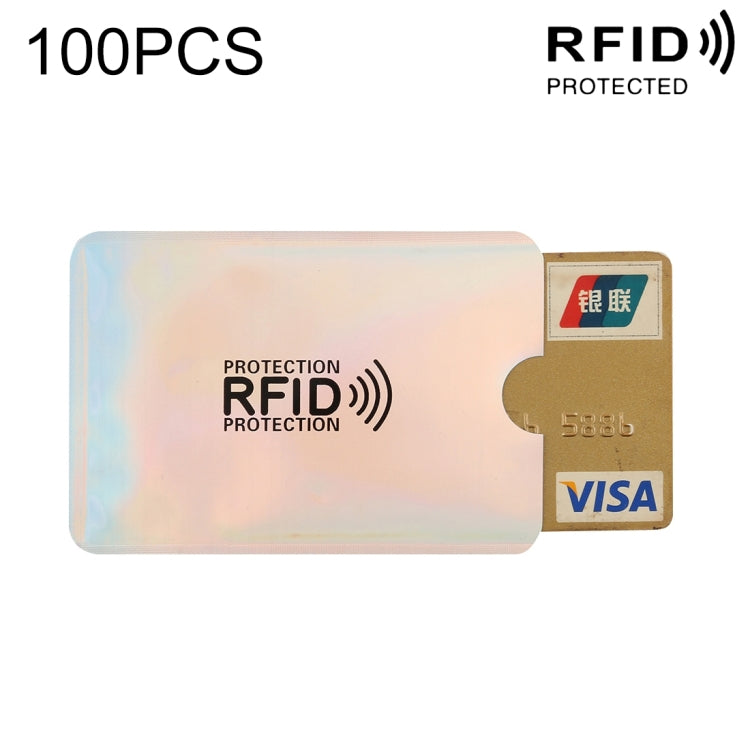 100pcs Aluminum Foil RFID Blocking Credit Card ID Bank Card Case Card Holder Cover, Size: 9 x 6.3cm (Silver) - Antimagnetic RFID Package by PMC Jewellery | Online Shopping South Africa | PMC Jewellery | Buy Now Pay Later Mobicred